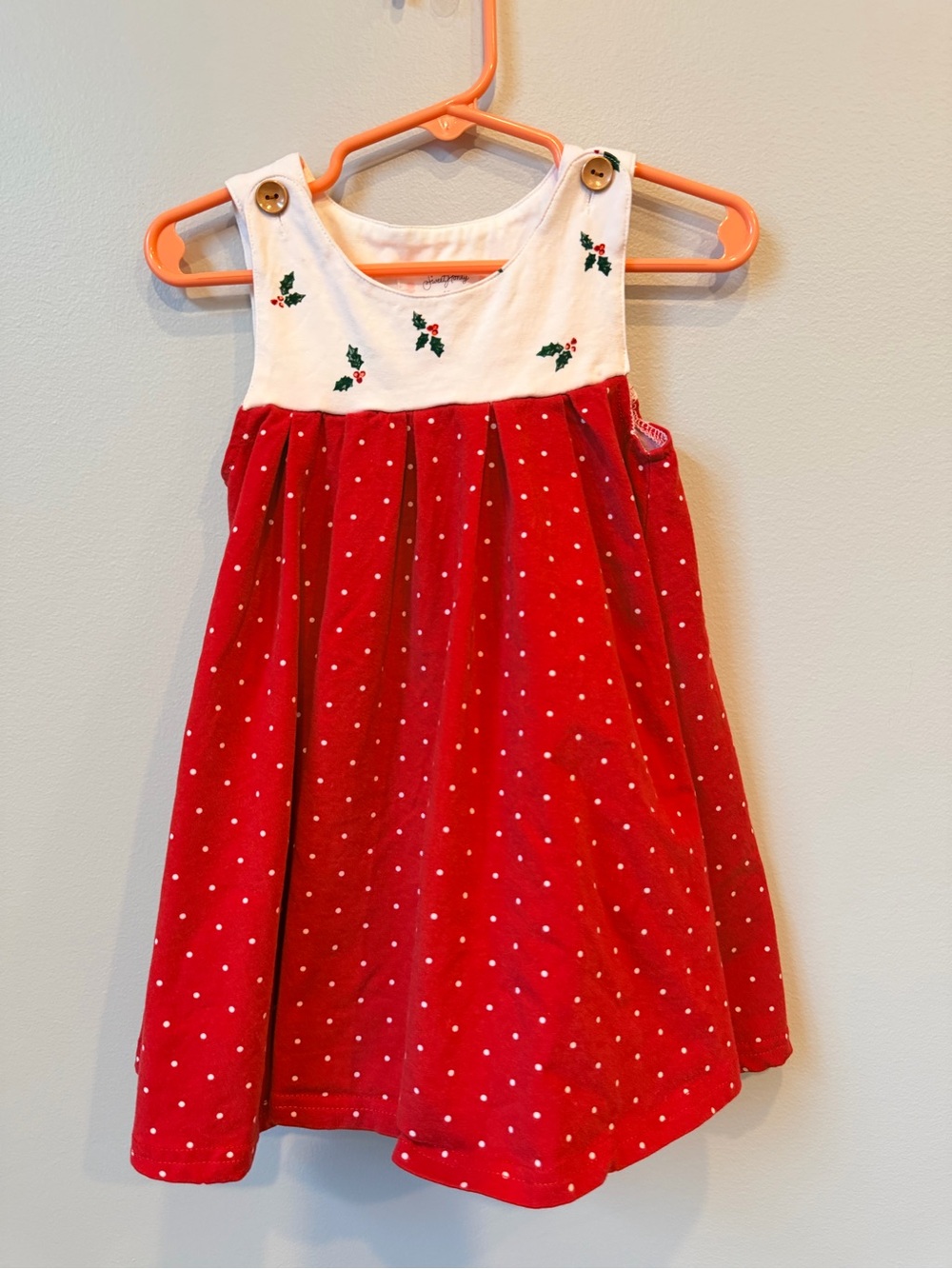 SweetHoney Cotton Girls Holiday Twirl Tank Dress with buttons